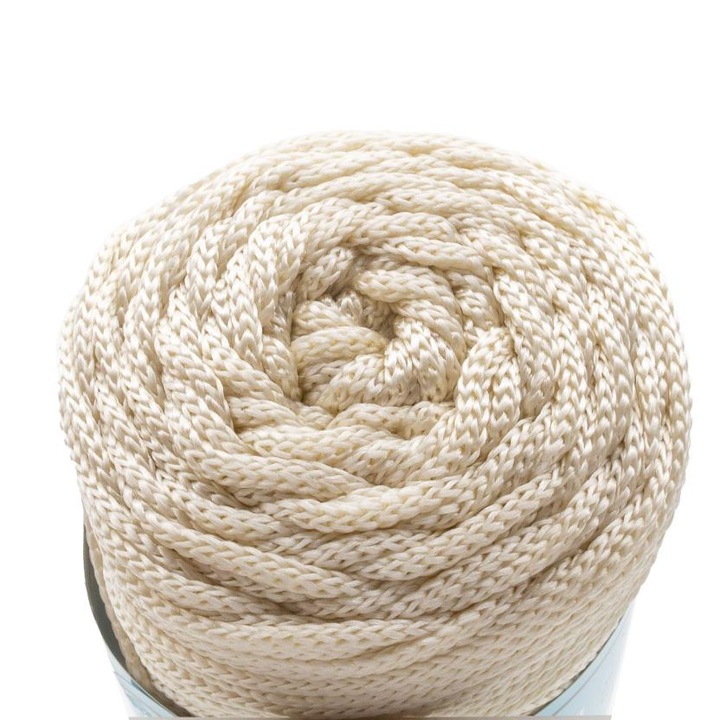 Bobina előfonott fonal Macrame XL Rosa 16, 100% polipropilén, KRÉM, 250g, 130 m