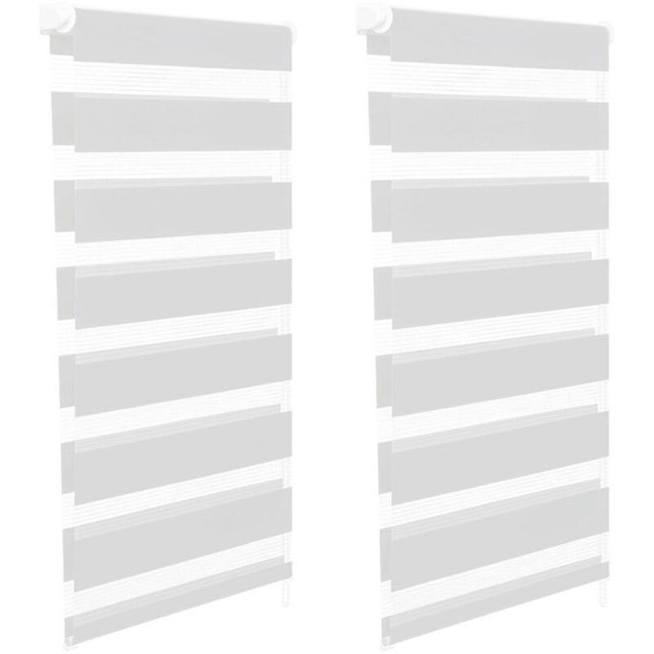 Zebra roló szett, 2 db, fehér, 55x170cm, állítható