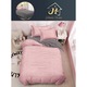 Lenjerie de pat, 4 piese, 1 persoana, 155x220, roz