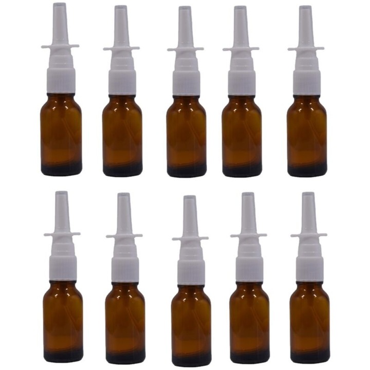 Set 10 sticle spray din sticla ambra 15ml