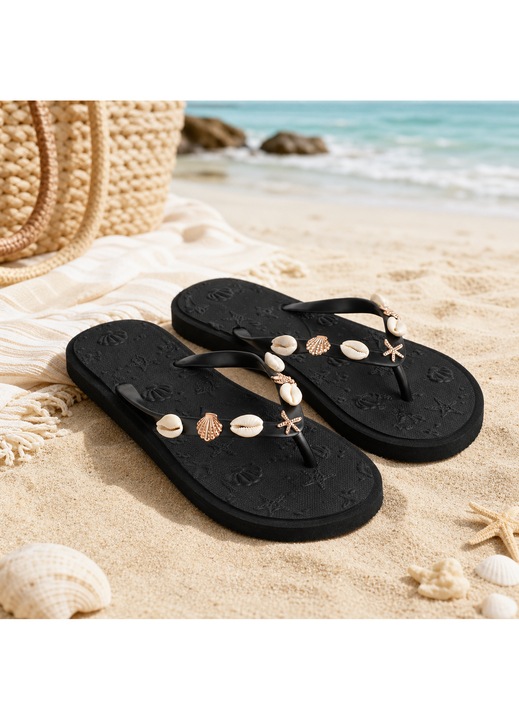 Papuci Shopiens® Dama Pentru Plaja Cu Scoici Decorative