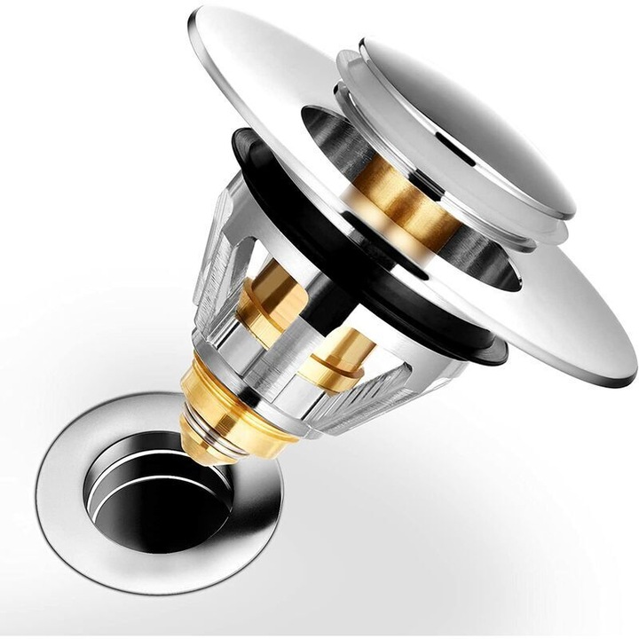 Drenaj chiuveta, inox si cupru, anti-blocare, 10x1x1cm