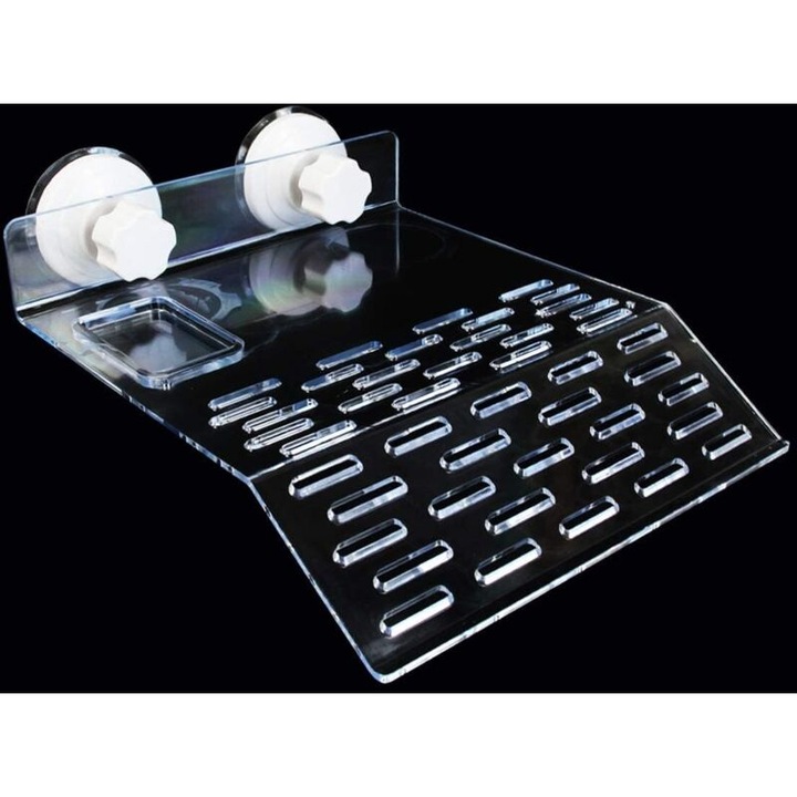 Platforma pentru testoase, terariu, acrilic, 24x20x0.3cm, transparenta