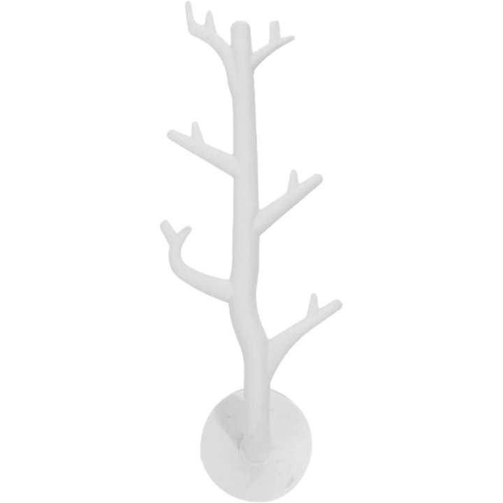 Fali ruhafogas faág, kalaptartó, fehér, 30x10cm
