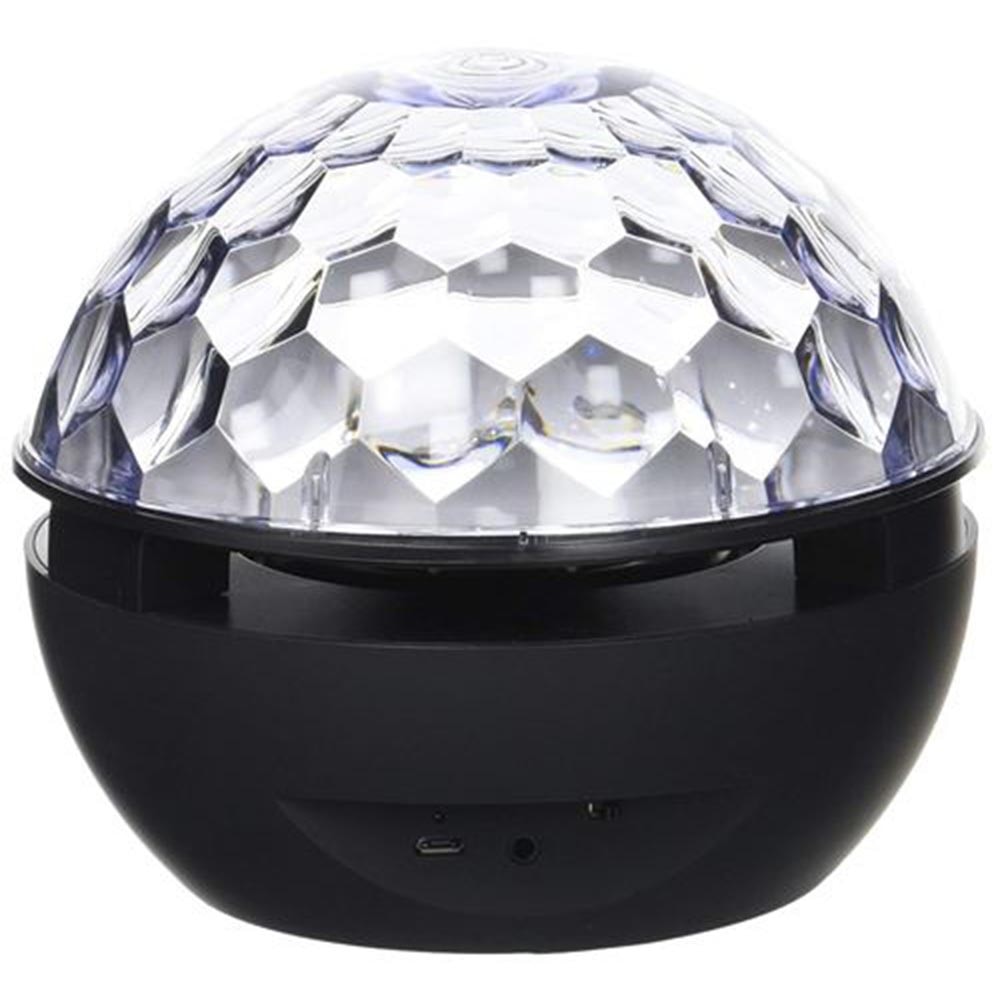 Boxă luminoasă LA SPHÈRE 800270, Bluetooth, Cu ceas, Lumini LED, 10W, AUX, 19 x 19 cm, Negru