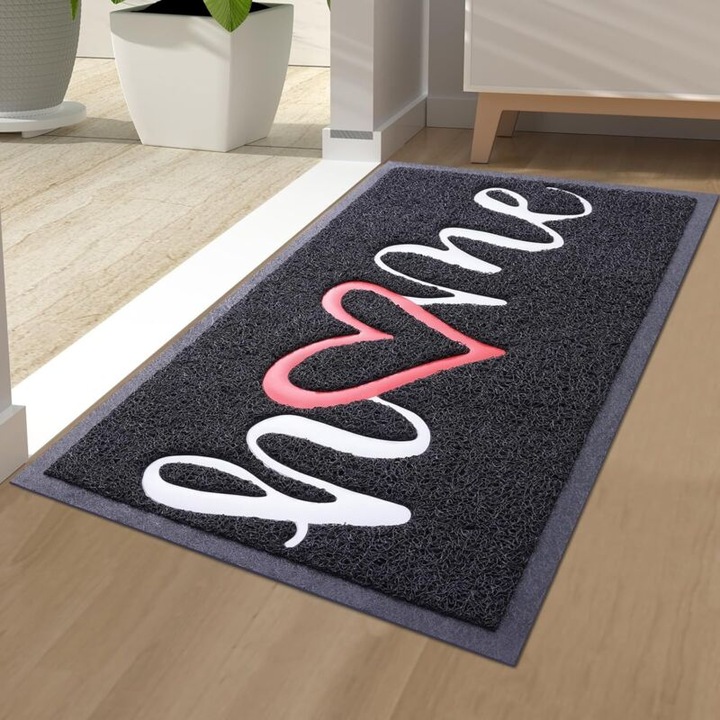 Külső lábtörlő 80x120cm fekete csúszásgátló PVC