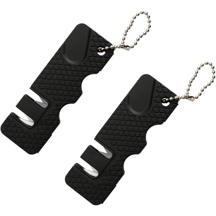 2 db mini élezőkő készlet, multifunkcionális, fekete, 9.2x3x1.3cm