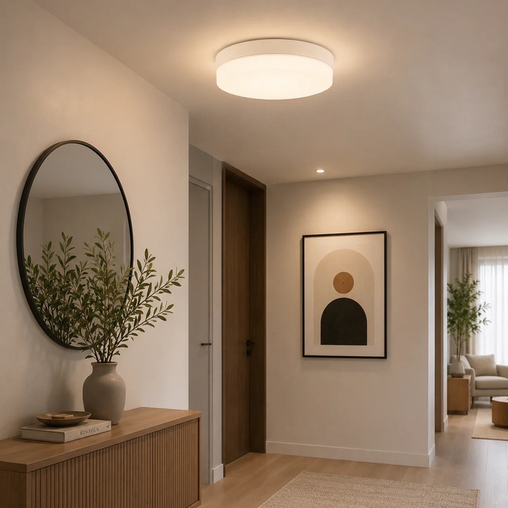 Aplica Rotunda LED Homelight 24W 6400K 1920lm 167x42mm, Lampa Tavan Moderna Alba IP20, Iluminat Eficient Birou Bucatarie, Design Compact Durabil