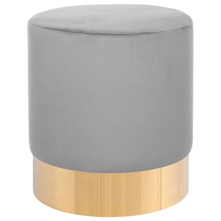 Pouf din catifea 39 cm gri