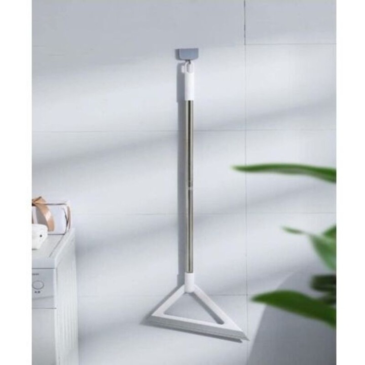 Balai multifunctional detasabil inox si TPR alb 120x25cm