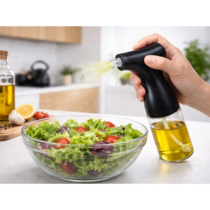 PULVERIZATOR ELECTRIC DE ULEI, ULEI DE MASLINE SI OTET – STICLA DE SPRAY 200 ml