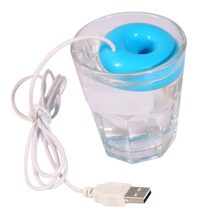 Lebegő párásító, USB tápellátás 5VDC, Ultrahangos, Kék