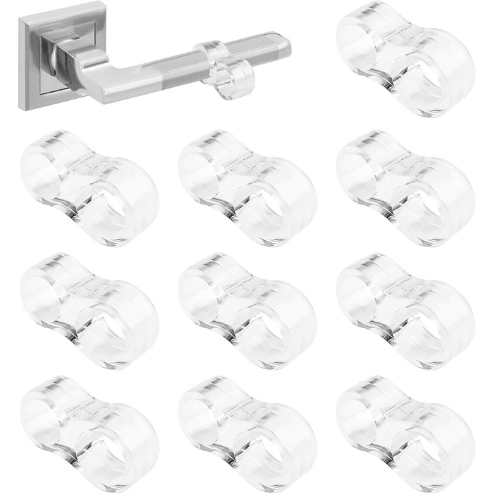 Set 10 opritoare usi transparente, protectie perete, 45x16-18mm