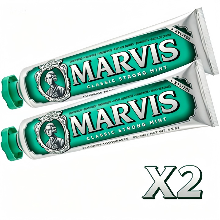 Комплект 2 x Паста за зъби Marvis Classic Strong Mint, 85мл, оригинална