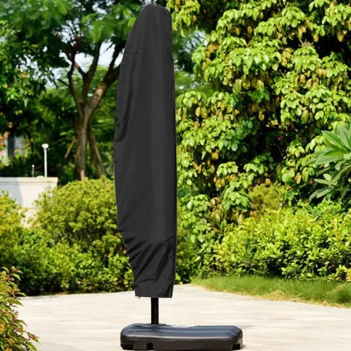 Umbrela de soare cantilever, material Oxford 210D, neagra (205 cm)