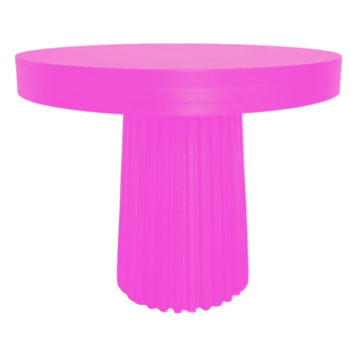 Премиум поставка за торта, плосък тип Cake Stand с текстуриран крак, модерен набразден дизайн, 200 x 162 мм - розов