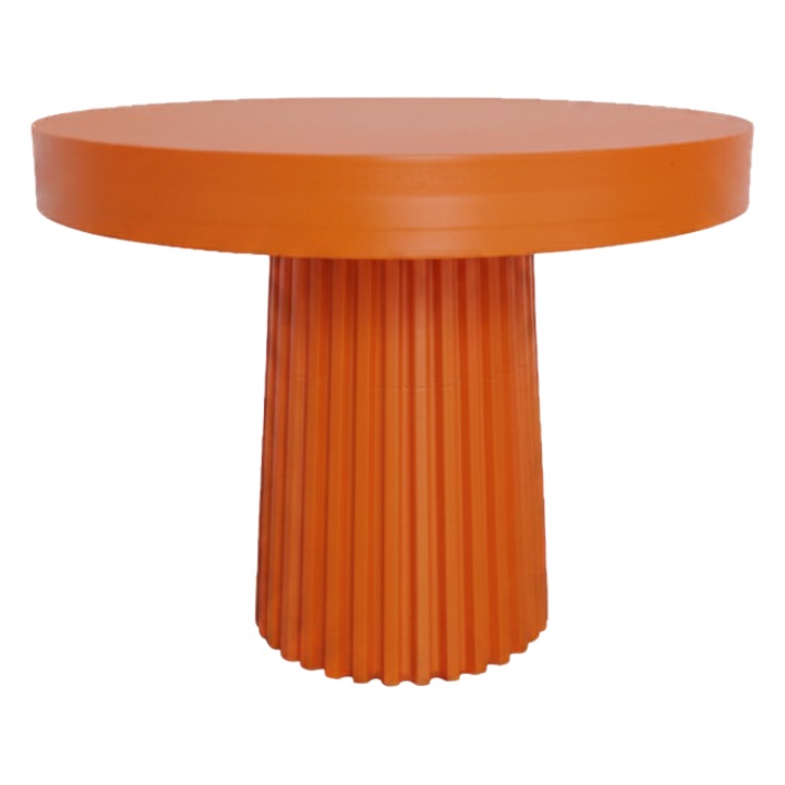 Prémium süteménytartó, lapos tortatartó állvány texturált lábbal, modern csíkos design, 230 x 186 mm - narancssárga