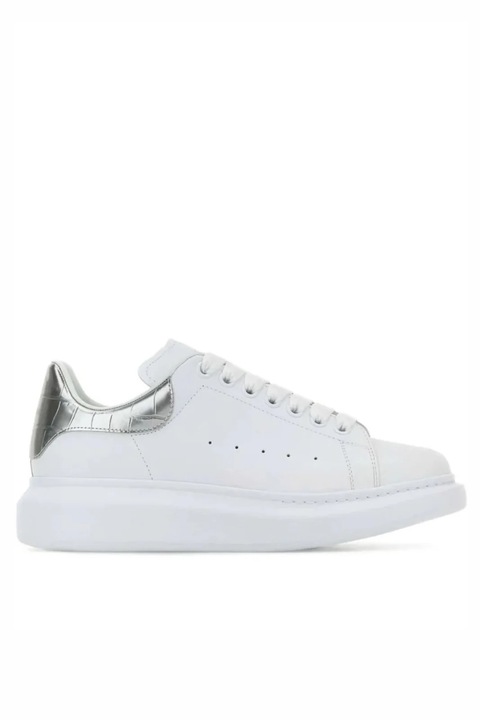 Tenisi femei, Alexander McQueen, Oversized Croco, Alb/Argintiu, 36