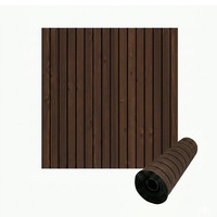 Rola tapet autoadeziv 3D premium tip riflaj NEXTLY, imitatie lemn, rezistent la apa, spuma moale si pvc, 3 mm grosime, adeziv puternic, 60x300cm, maro inchis nuc