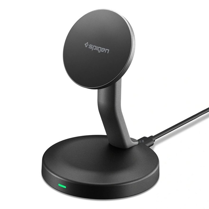 Incarcator Wireless Spigen Essential EF151MS, MagSafe, Fast Charge, 15W, Negru