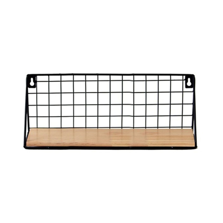 Set 2 rafturi suspendate metalice negre 45x12x15cm si 29.5x11x14cm