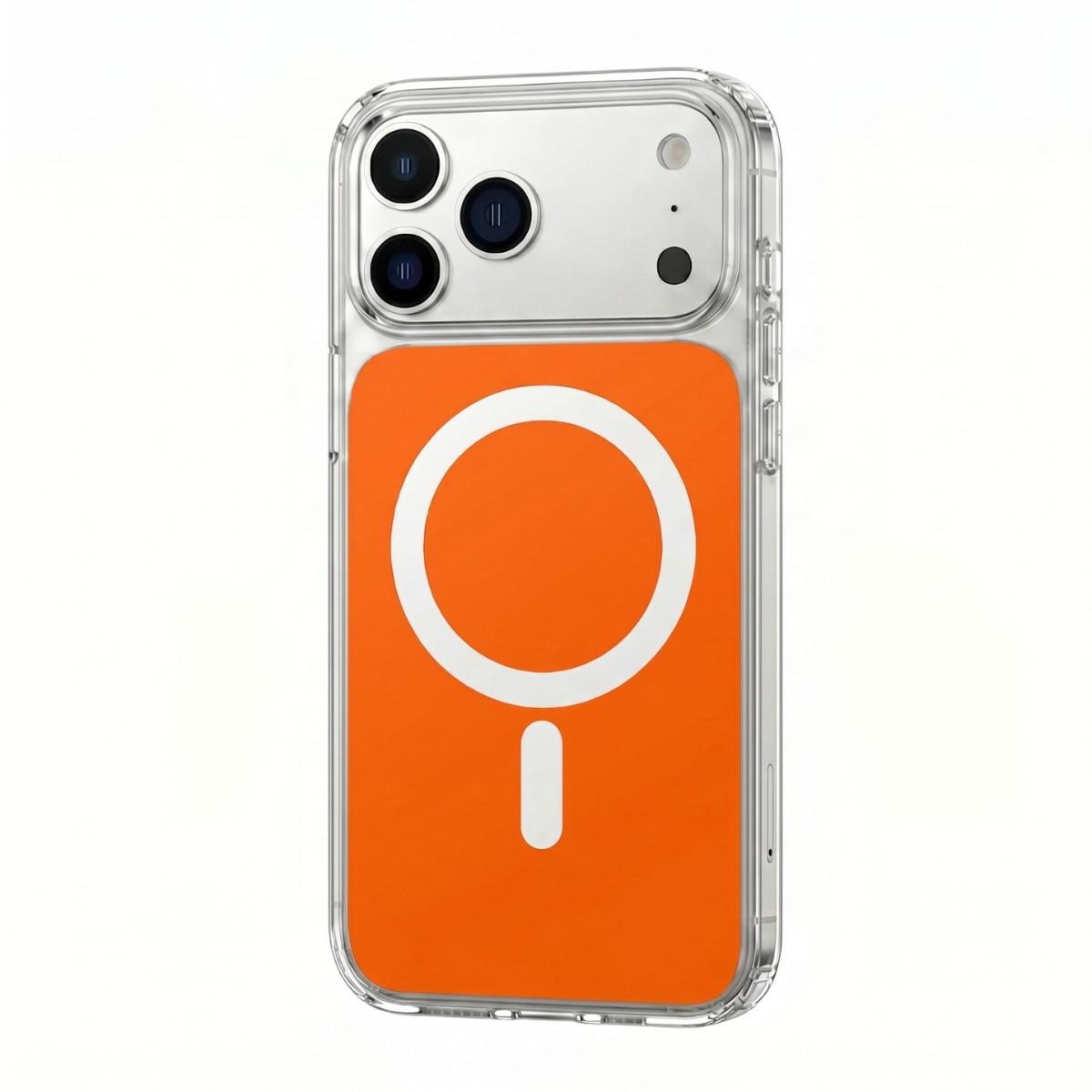 Husa pentru iPhone 17 PRO Portocalie, HEYBINGO®, design slim, MagSafe, Anti-Soc, Anti Zgarieturi, Clear Fusion Mag Cover