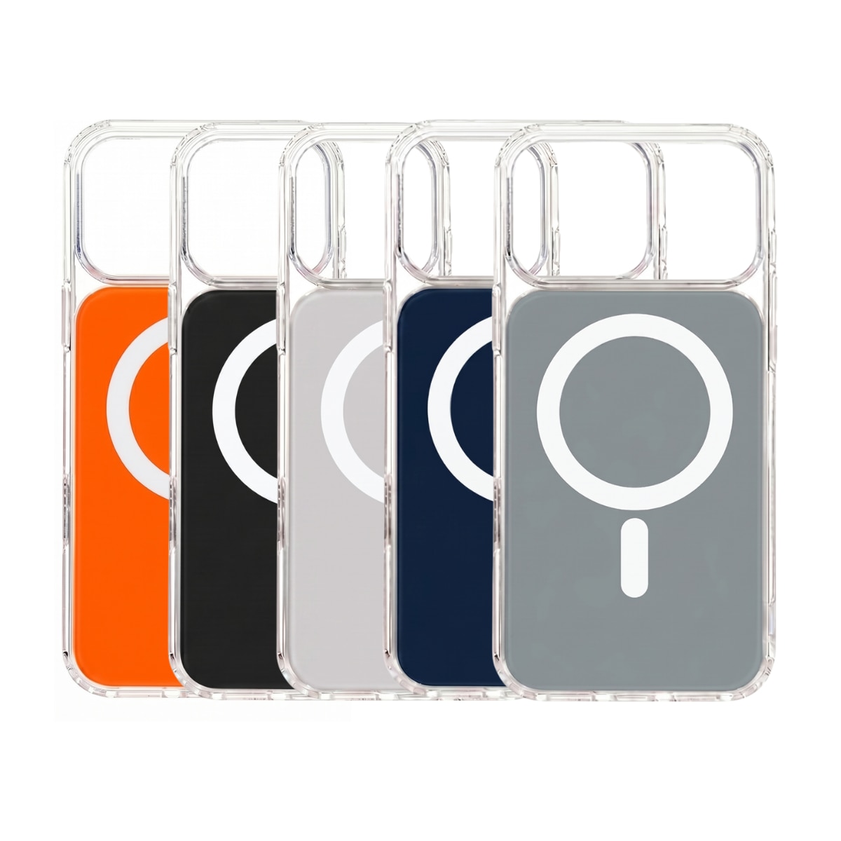 Husa pentru iPhone 17 PRO Portocalie, HEYBINGO®, design slim, MagSafe, Anti-Soc, Anti Zgarieturi, Clear Fusion Mag Cover