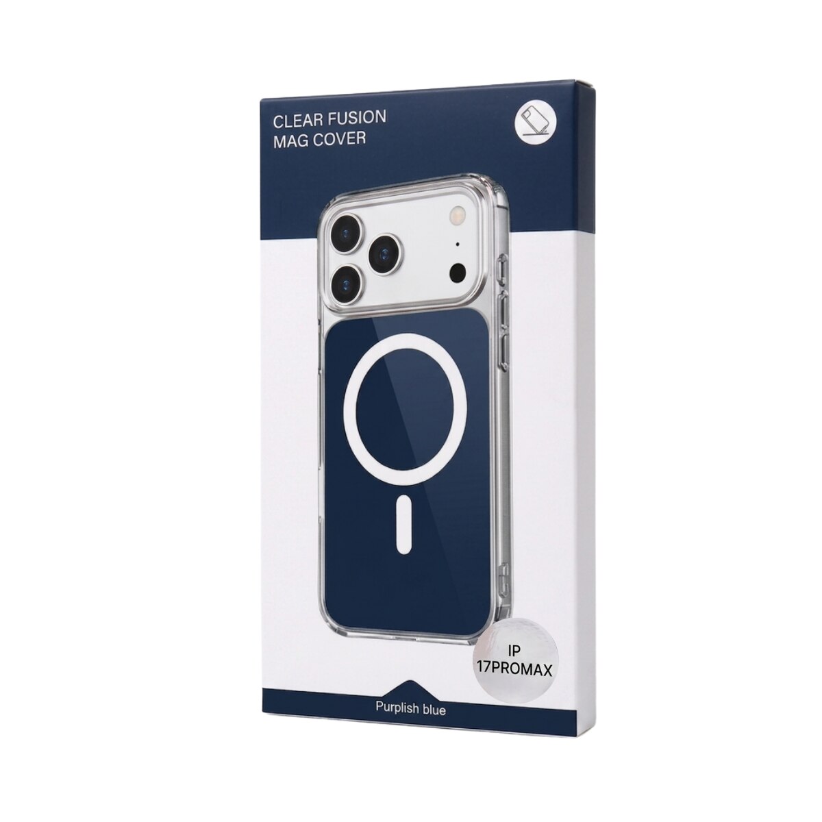 Husa pentru iPhone 17 PRO MAX Albastra, HEYBINGO®, design slim, MagSafe, Anti-Soc, Anti Zgarieturi, Clear Fusion Mag Cover