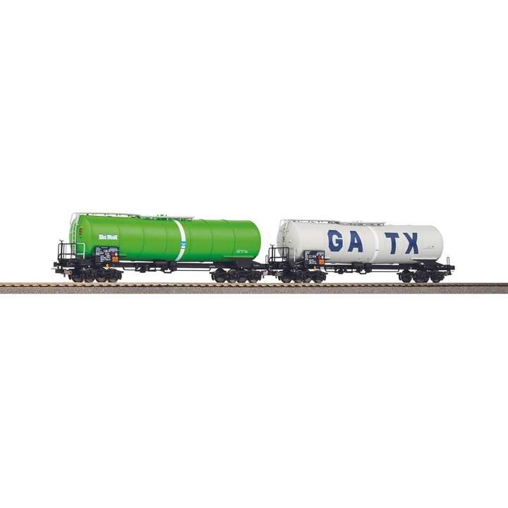 Set 2 vagoane cisterna On Rail+GATX, H0, Piko 58276, multicolor, 380 mm lungime, 14+