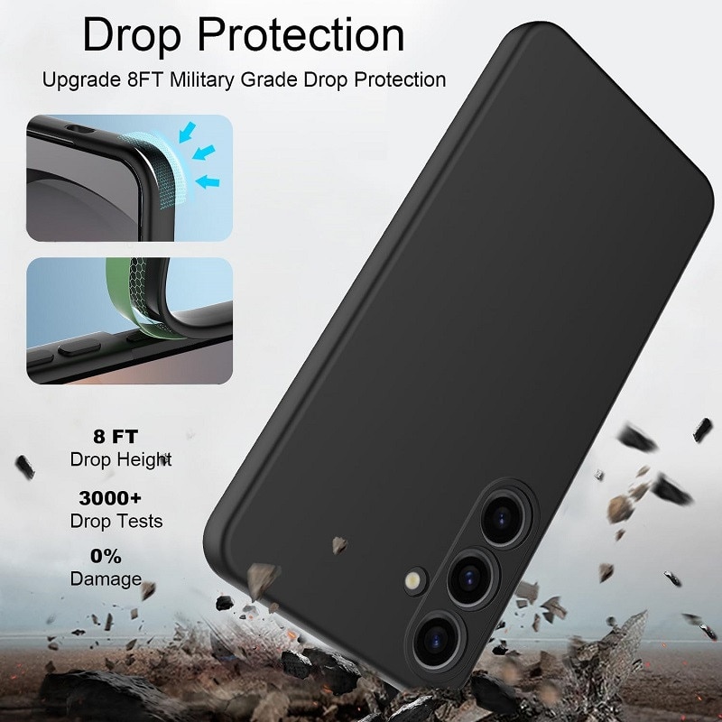 Husa pentru Samsung Galaxy A57 OEMG® Silicon case, protectie militara, interior din microfibra-negru