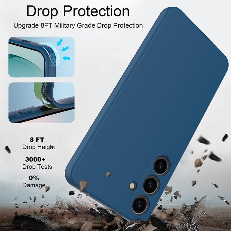 Husa pentru Samsung Galaxy A27 OEMG® Silicon case, protectie militara, interior din microfibra-albastru inchis