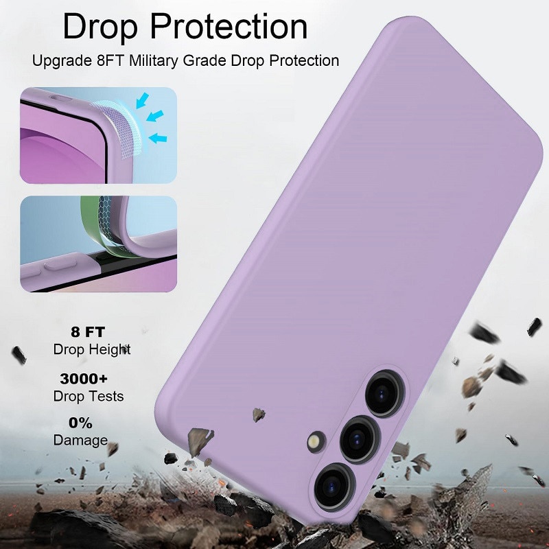 Husa pentru Samsung Galaxy A57 OEMG® Silicon case, protectie militara, interior din microfibra-Violet Deschis