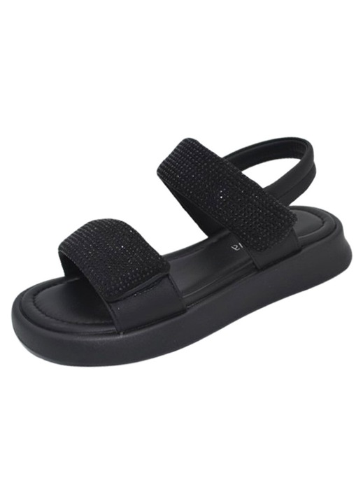 Sandale casual, cu strasuri si scai dublu, pentru fete, Apawwa, ABX1512R-28, Negru 128749