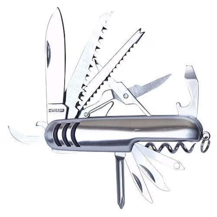 Briceag multifunctional, 14in1, fier, 9 cm