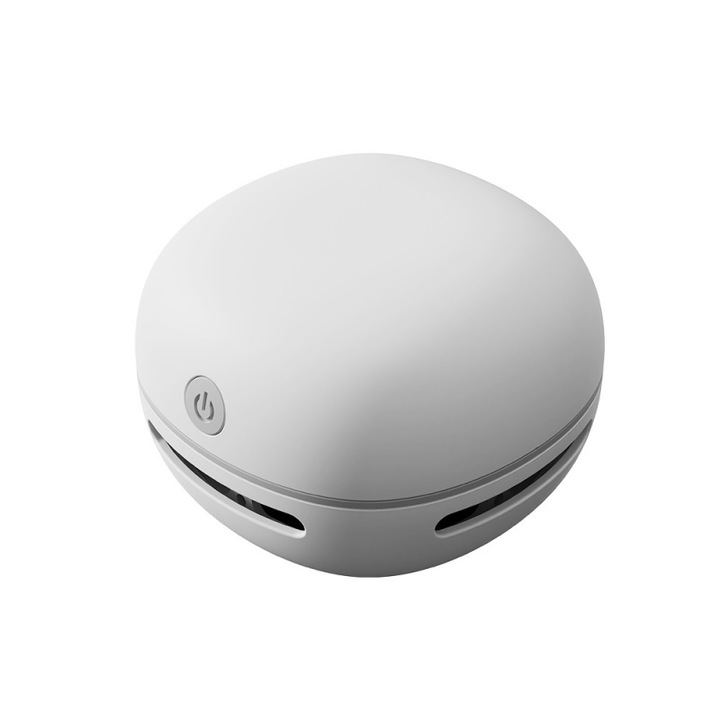Aspirator mini, 3 W, 600 mA, portabil, rotativ la 360°, fara fir, incarcare prin USB, ORBER, pentru uz casnic, putere mare de aspirare, aspirator de birou, ABS, 8 × 8 × 6, 2 cm, alb