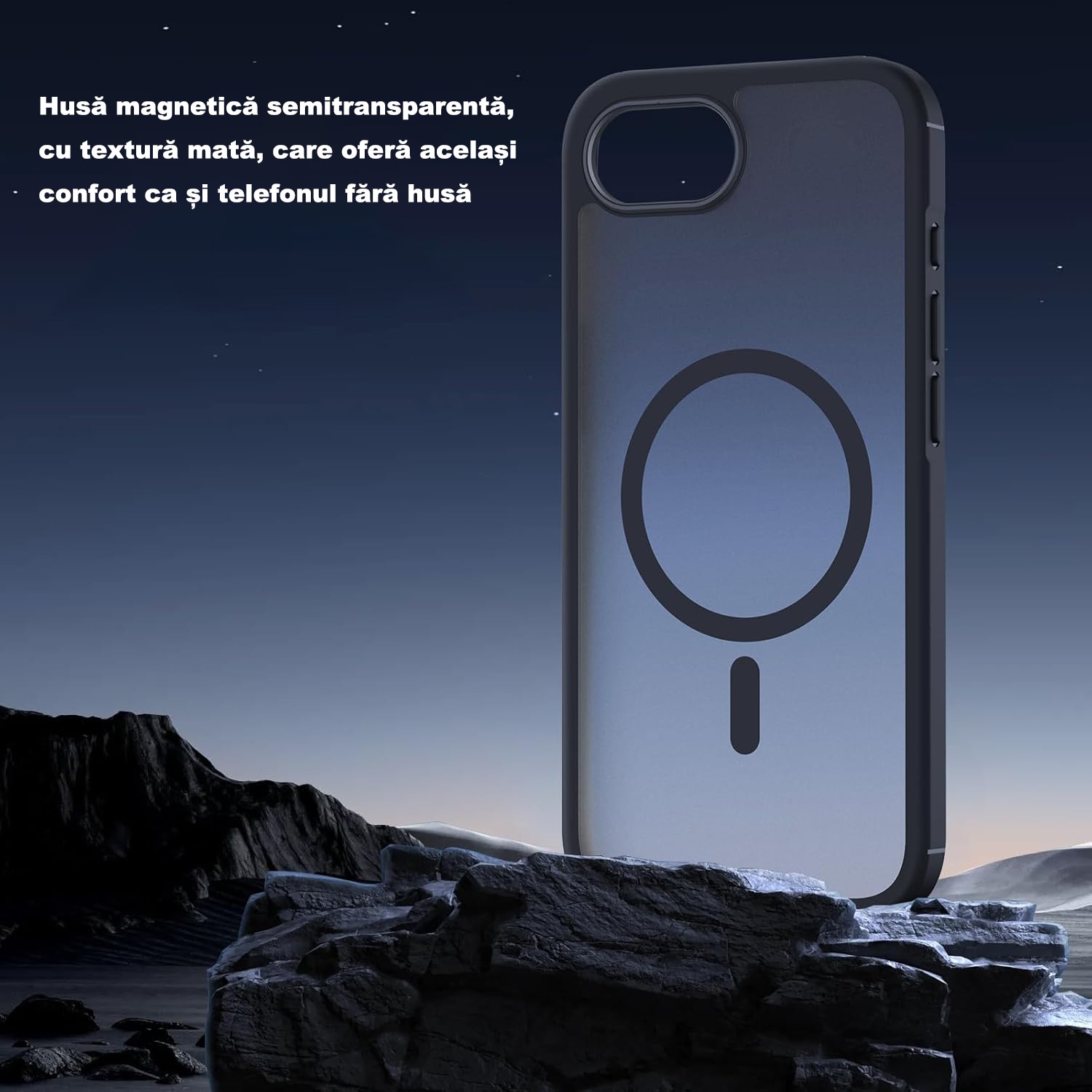 Husă de Protecție MOGU pentru iPhone 17e/16e, Antisoc, Neagră, 6, 1 inci