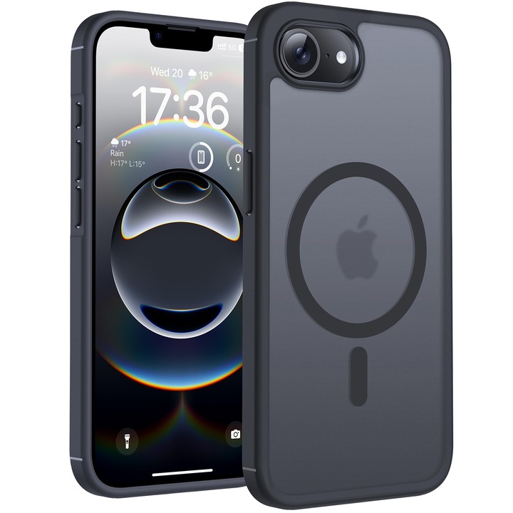 Husă de Protecție MOGU pentru iPhone 17e/16e, Antisoc, Neagră, 6, 1 inci
