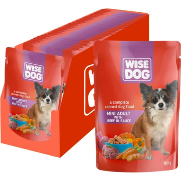 Hrana Umeda Caini CARPATHIAN WISE DOG – Mini Adult Vita in Sos 100g 24buc/bax
