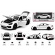 Fém Turbo típusú kisautó, fehér, 1:24 méretarány, XUYE Model Die-Cast Car, működő ajtók