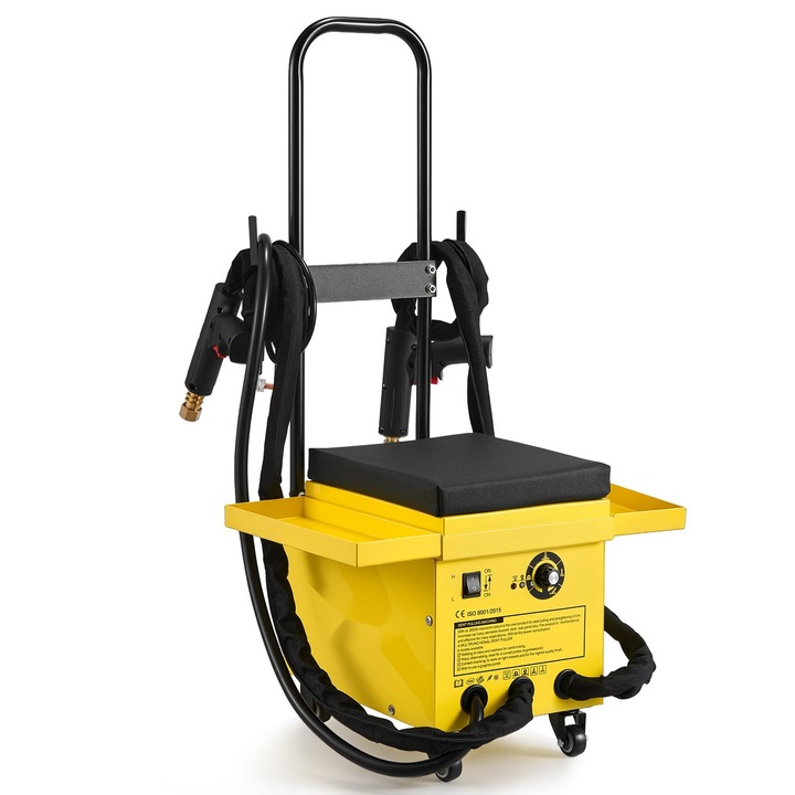 Aparat indreptat caroserii auto, Kit sudura cu stifturi 4, 5 kW, 2 Pistoale de sudura, 6 Moduri de lucru, Statie de lucru completa cu Maner extins, Scaun tapitat, Tava pentru accesorii