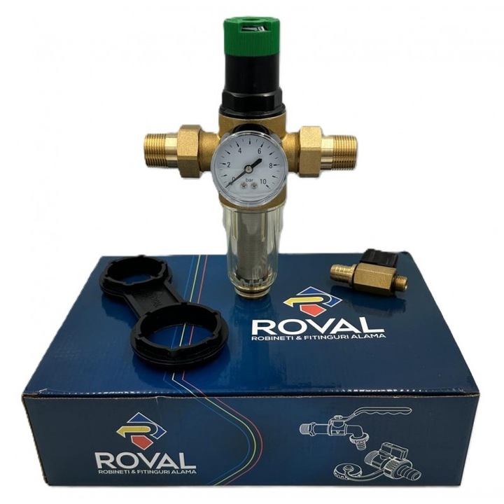 Reductor presiune apa cu manometru 1/2" ROVAL