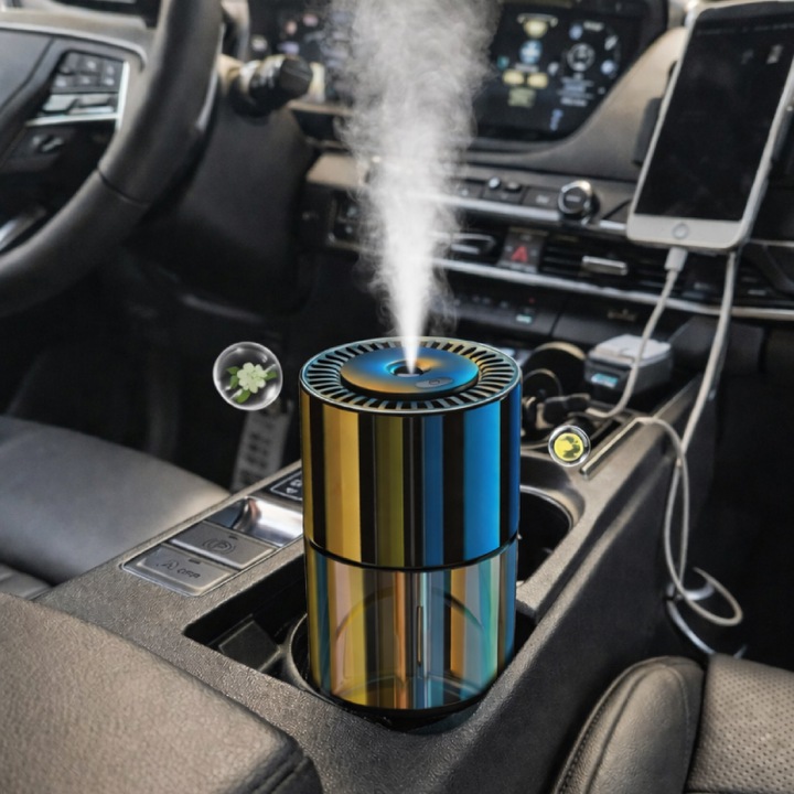 Difuzorul inteligent de parfum Auto, Odorizant Parfum, 160 ml, 4 niveluri de pulverizare, Incarcare USB