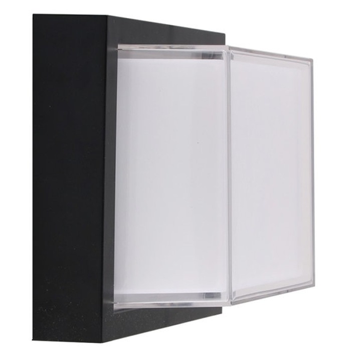 Външна LED апликация V-TAC, 12W, 1200LM, 3000K, IP65, черна, квадратна