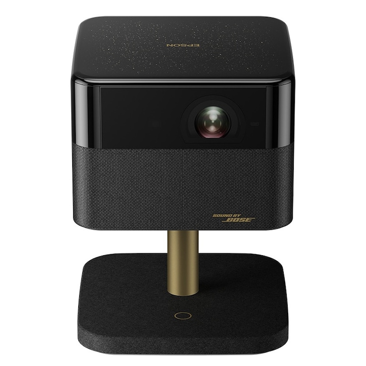 Epson Proiector Lifestudio Flex Special Lux Edition — EF-73 Night Black, Tehnologie 3LCD, LCD 0.62", 1000 Lumeni, Rezolutie: 4K, Aspect: 16:9, Contrast: 5.000.000 : 1, Sursa lumina: LED, Durata de viata: 20.000 ore, refresh rate 192 Hz - 240 Hz, suport