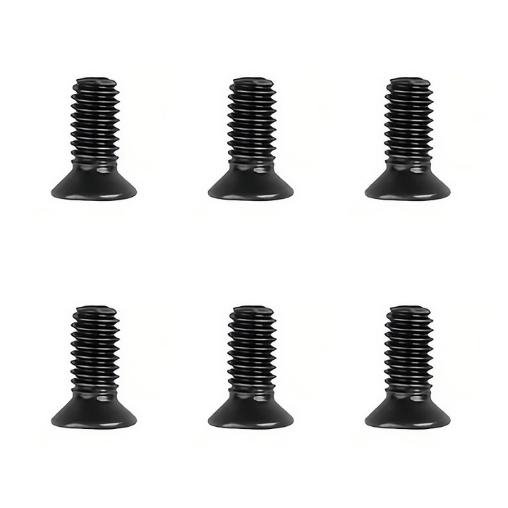 6x M2.5x6 elektronikus csavar laptophoz, metrikus, fekete, keresztfejű