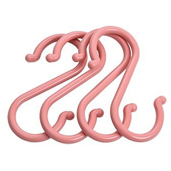 Set 16 carlige multifunctionale, plastic, roz-albastru, 6.8cm