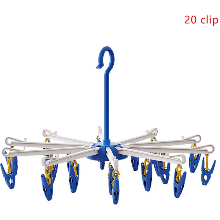 Uscator pliabil pentru sosete 20 carlige plastic alb 42.5x21cm