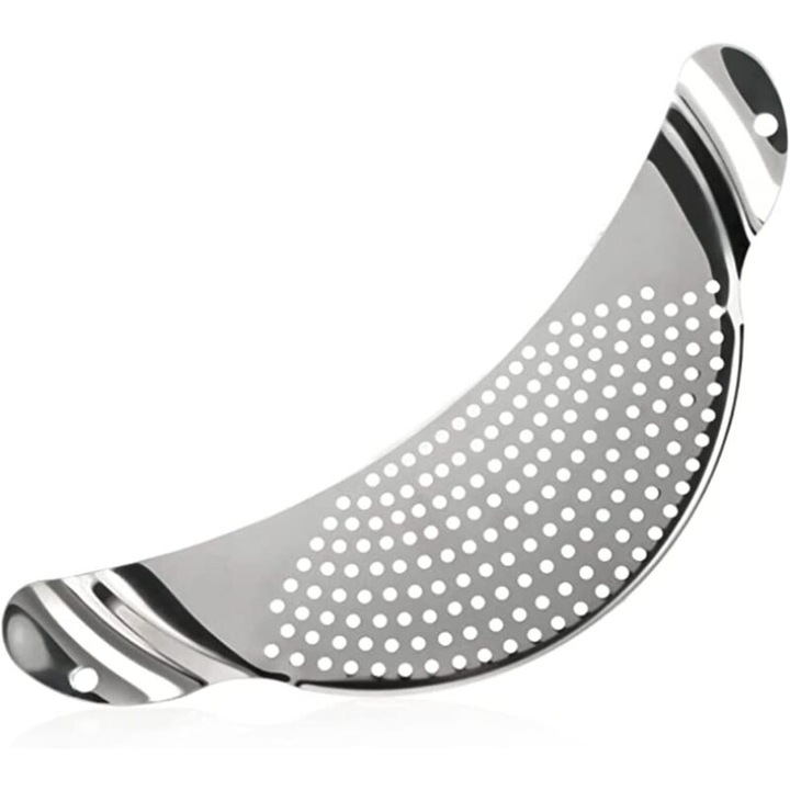 Félhold alakú rozsdamentes acél szűrő 33.2cm ezüst könnyű tartós