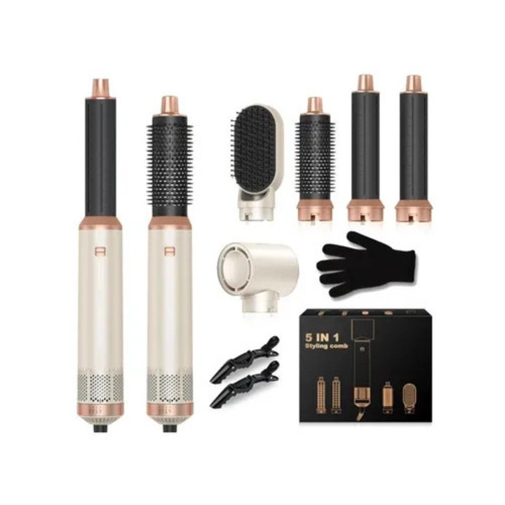 Perie de par electrica multistyler 5 in 1, negru