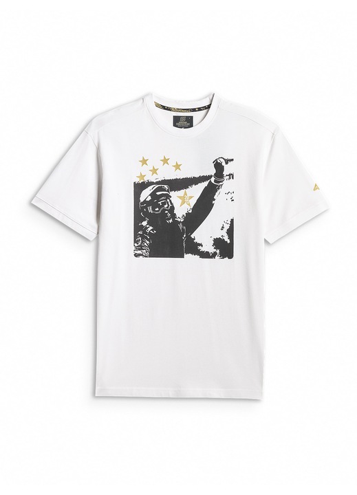 4F ferfi polo, unisex, feher nyomtatas, Fehér